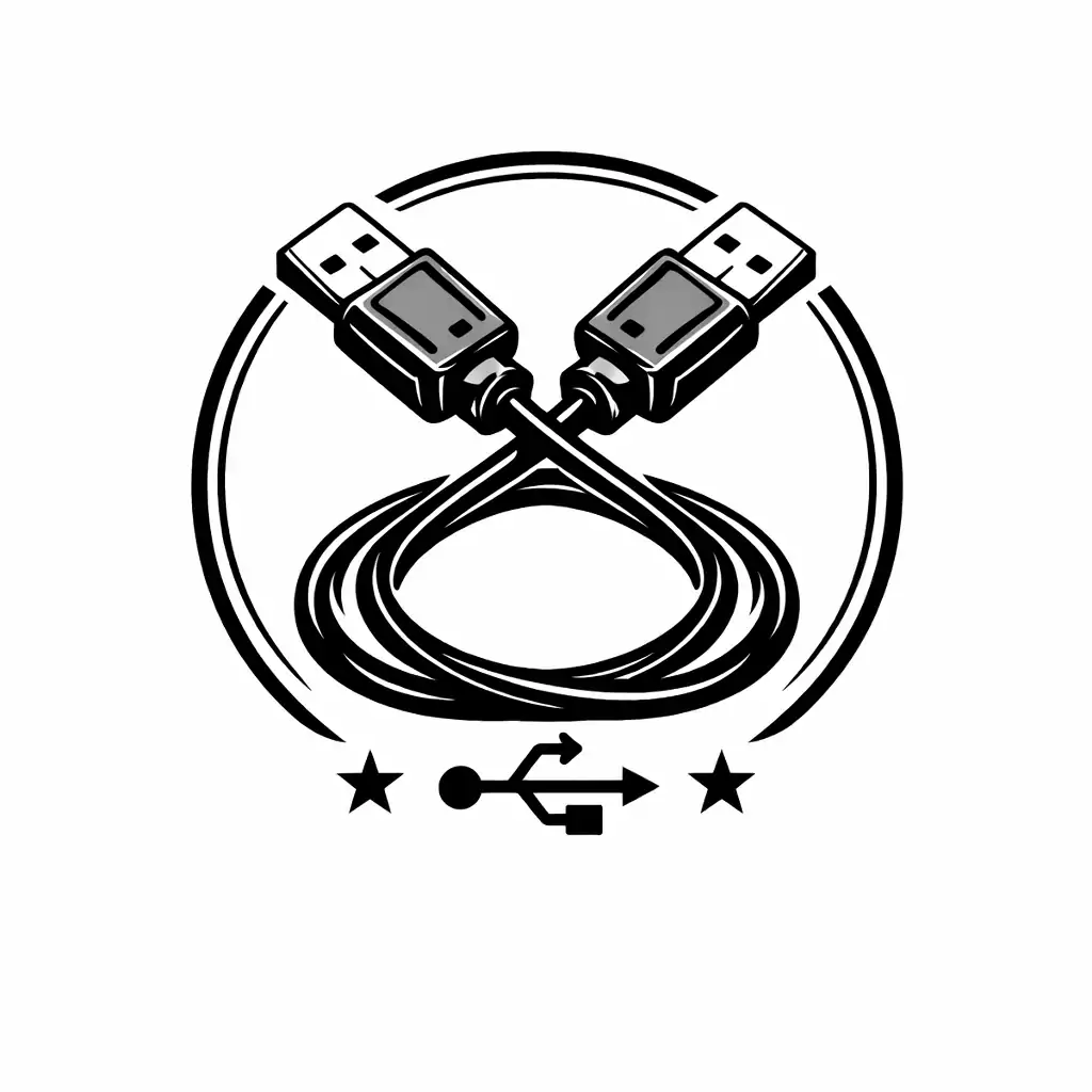 Bildlogo USB-Kabel schwarz weiß